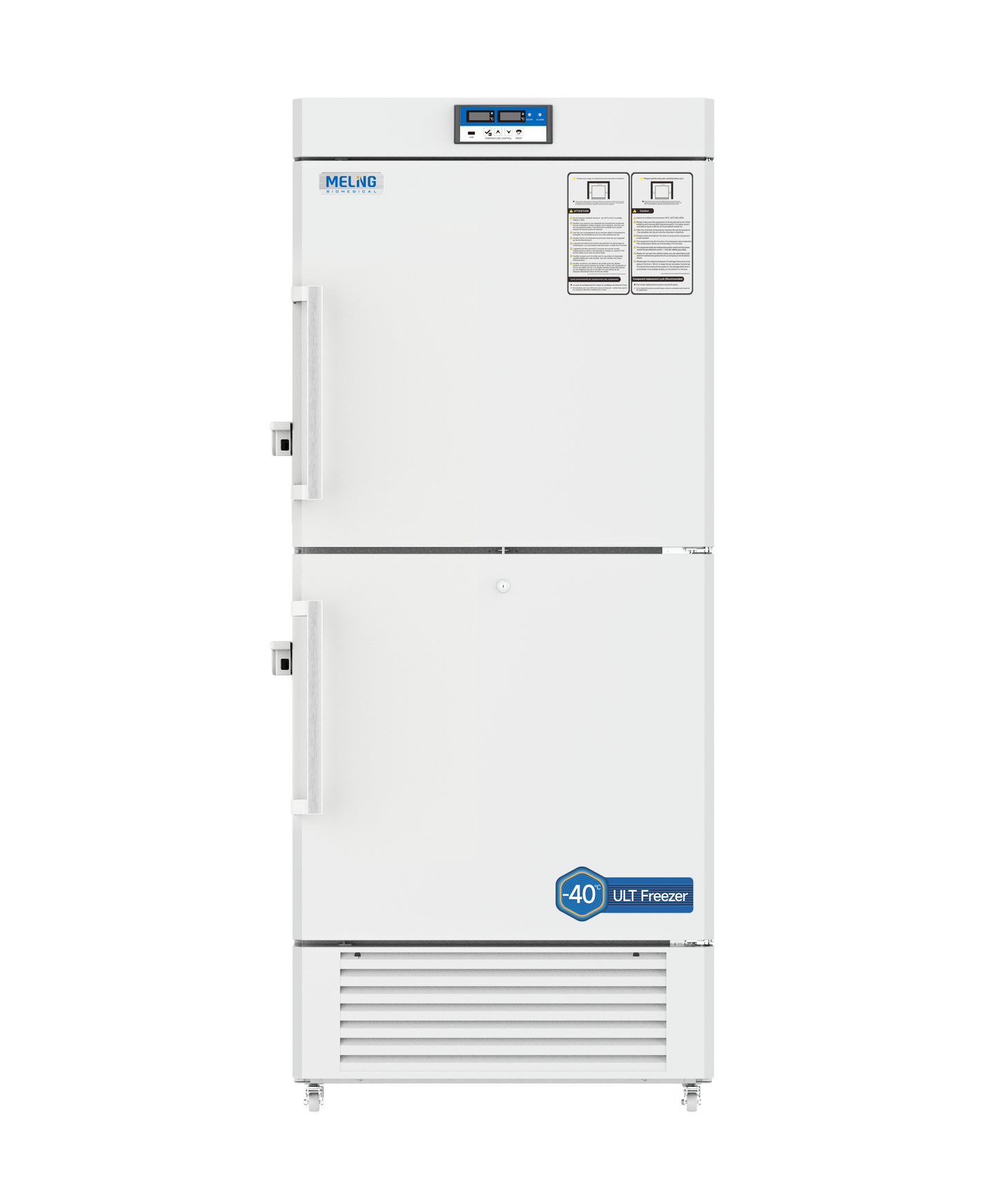 Meling Biomedical DW-FL450 −20°C to −40°C Dual-Compartment Upright Ultra-Low Temperature Freezer 450 L